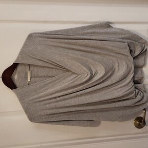 Pebble and Stone top lightweight with drape front and shawl collar
